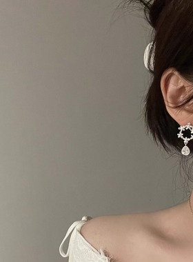 AvoStudio-076 VintageS925银针耳饰女做防过敏赫本风高级感