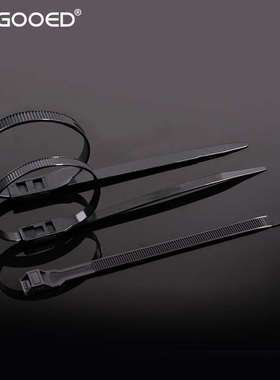 双扣扎带双头双孔强力自锁反齿黑色反扣尼龙塑料卡扣理线带束线带