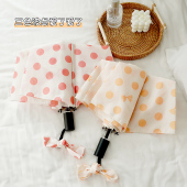 法式 波点雨伞长柄伞双人加大加固直杆伞女高颜值半自动折叠伞抗风