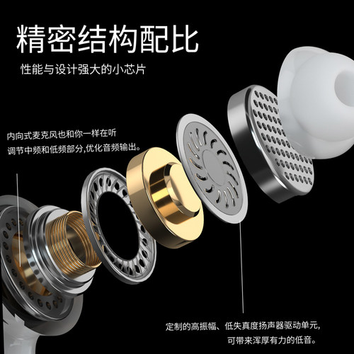 有线耳机高音质入耳式k歌高音质typec接口带线3.5mm圆孔电脑安卓