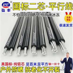 户外架空防老化铝芯线2芯3芯4/6/10/16/25平方家用铝线国标电缆线