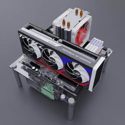 开放式电脑机箱 全透明亚克力 测试平台托架 支持MATX ATX主板