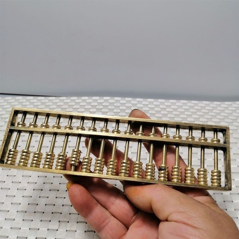 速发进宝小算盘 纯黄铜算盘精打细算如意算盘摆件家居装饰品