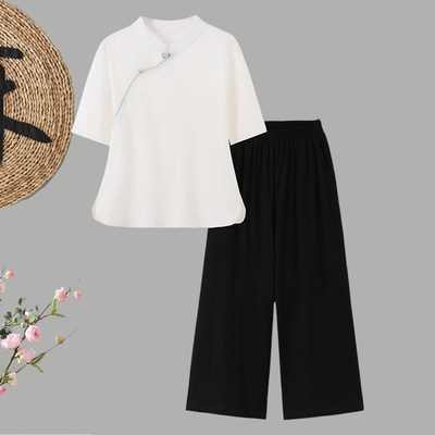 速发院工作服高端养生馆新中式棉麻上衣中医小儿推拿师服装