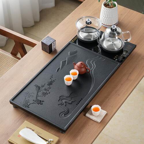 2026新款乌金石茶盘茶具套组办公家用客厅自动烧水壶石头茶台全套