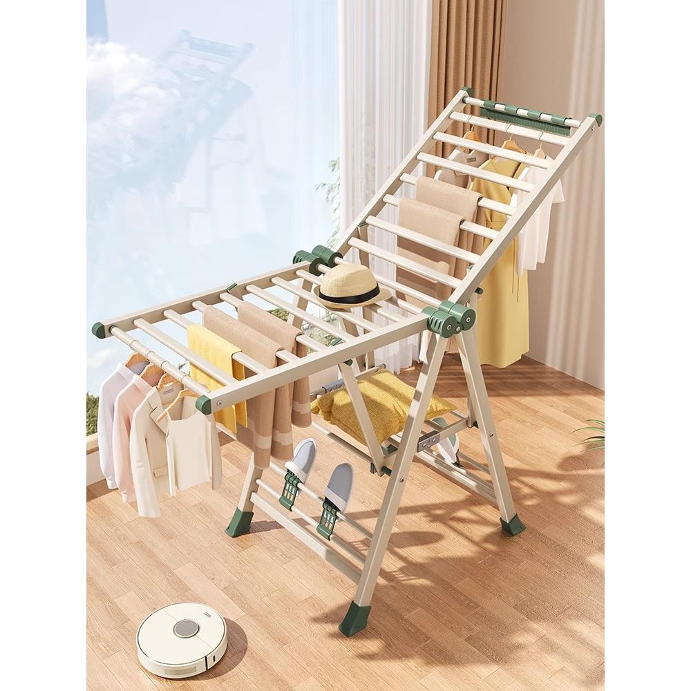 德国阳台晾衣架落地式家用室内外可折叠挂衣架晾晒衣杆晒被子神器