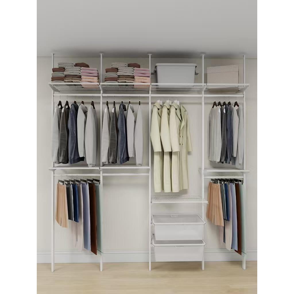 顶天立地衣架置物架落地式衣帽架低碳钢金属衣柜定制