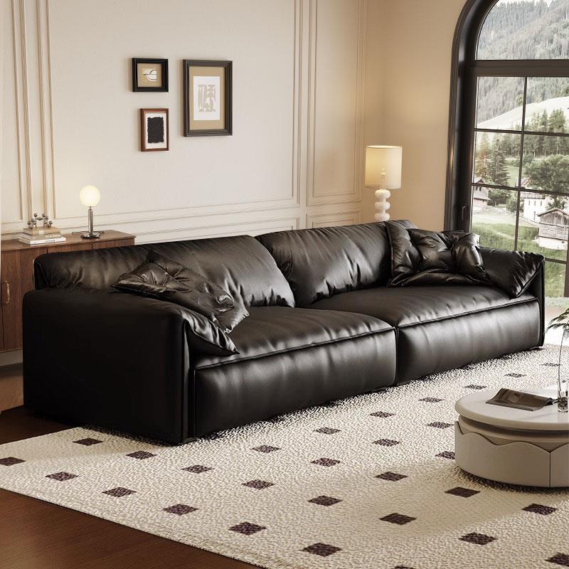 意式极简大象耳朵真皮沙发baxter北欧风大小户型客厅直排布艺沙发