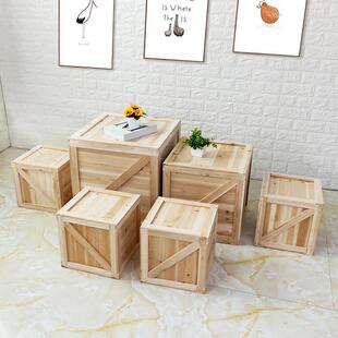 木箱收纳箱定制实木覆古装饰道具超市舞台小收纳箱摄影展示木箱