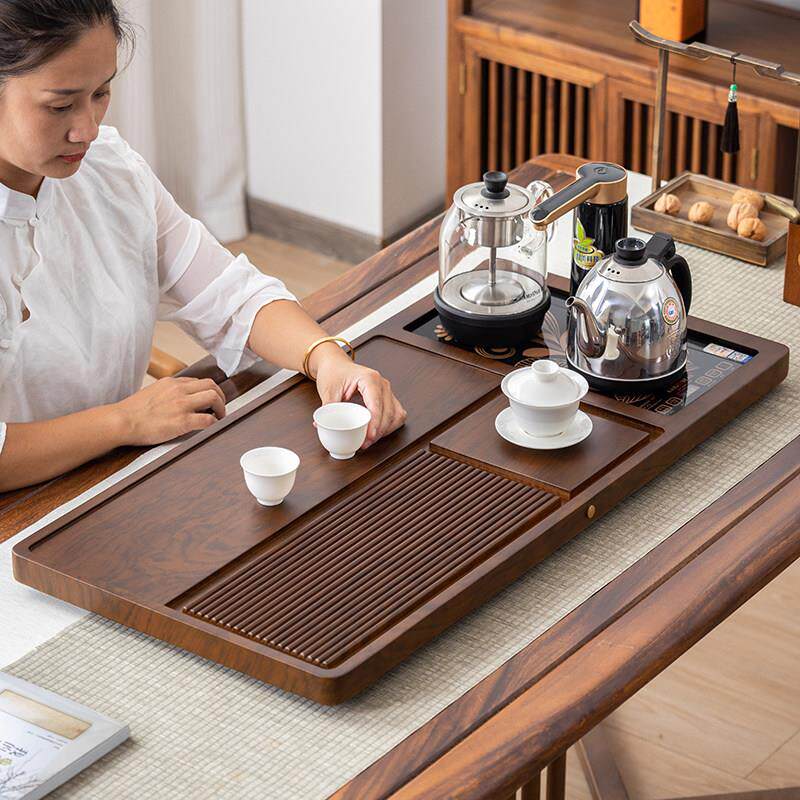 茶盘实木家用电木款整块办公室排水茶具套组全自动茶台烧水壶一体