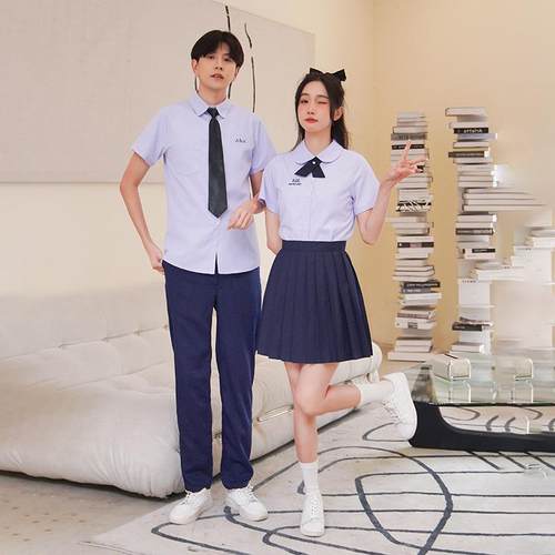 秋季原版jk泰国泰式校服短袖衬衫女学院风毕业季学生裙子制服套装