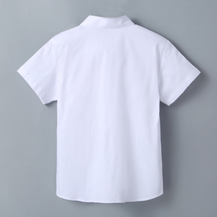 薄款 女童衬衫 中小学生夏季 学院风童装 白色纯棉校服中大童衬衣 短袖