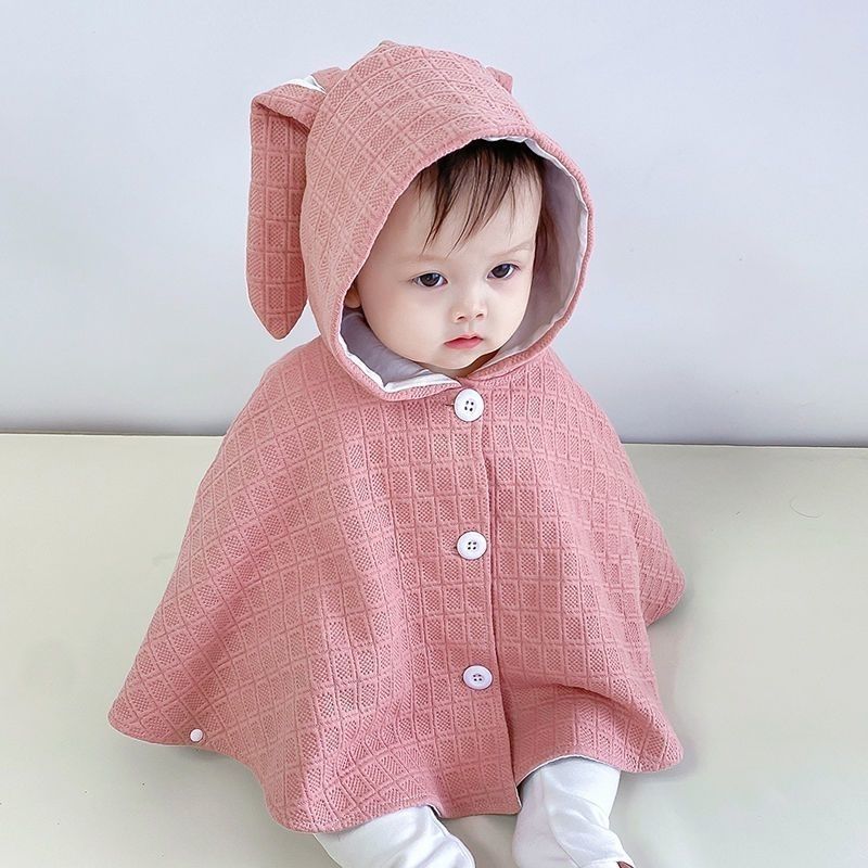 婴儿披肩儿童男女宝宝披风连帽新生儿斗篷新款春秋季衣服外搭薄款