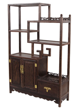 鸡翅木博古架实木中式多宝阁摆件架创意家居装饰客厅摆件开业礼品