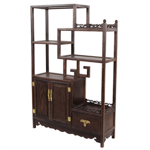 鸡翅木博古架实木中式多宝阁摆件架创意家居装饰客厅摆件开业礼品