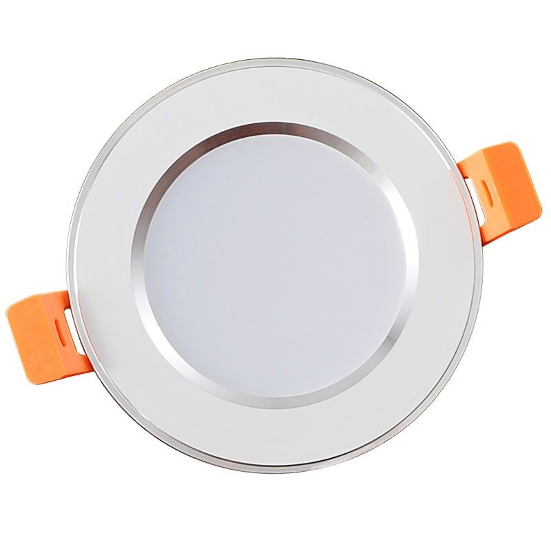 三色变光筒灯3W嵌入式天花灯7.5公分开孔8cm洞灯客厅吊顶超薄射灯