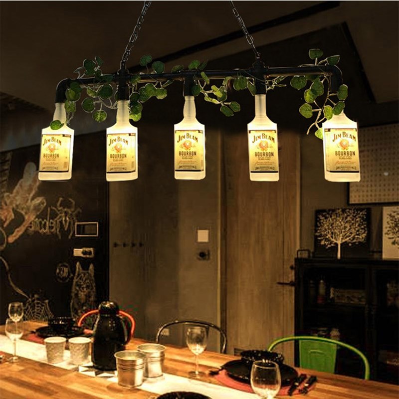 创意酒瓶吊灯餐厅吧台床头玄关过道音乐酒吧卡座小酒馆个性玻璃灯