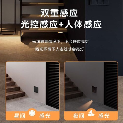 86型地脚灯嵌入式踏步人体感应起夜过道楼梯台阶家用86盒走廊灯