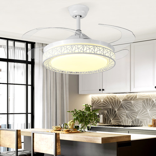 变频吊扇灯风扇灯餐厅客厅带灯风扇吊灯家用一体大风力隐形电扇灯