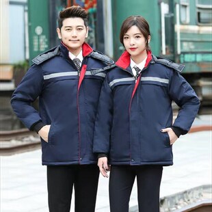 工作服棉衣男冬季加厚棉衣工程服防寒服劳保棉大衣汽修服保暖棉服