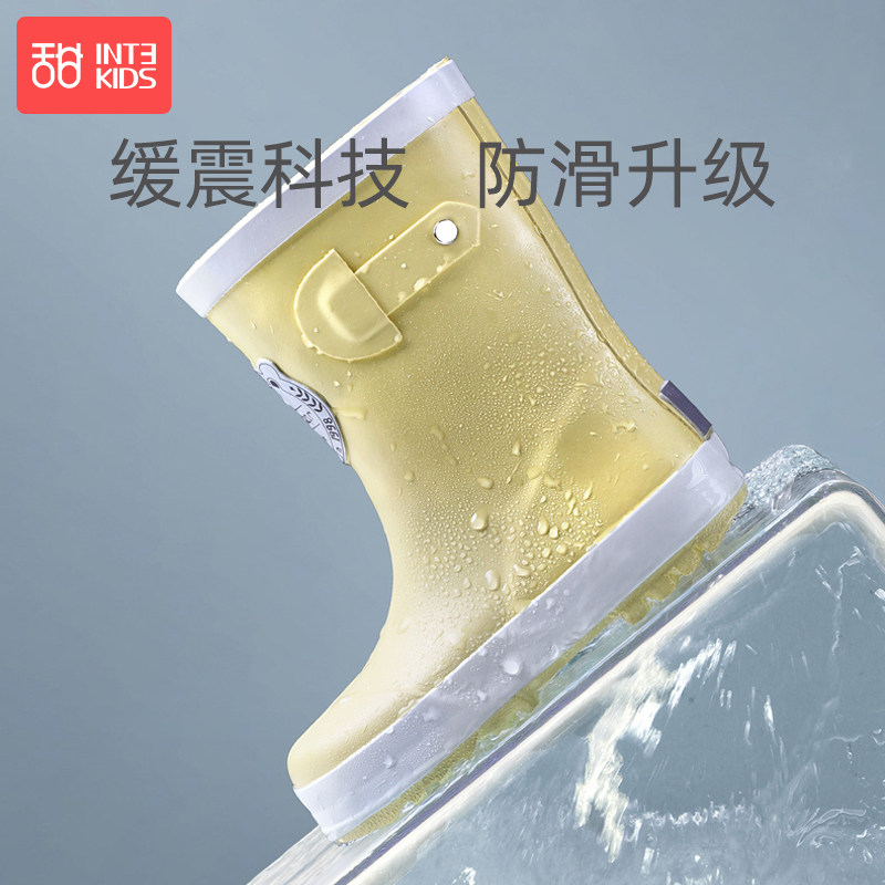 儿童雨鞋男童防滑水女宝宝雨靴水靴学生胶鞋小孩加绒保暖内胆可拆