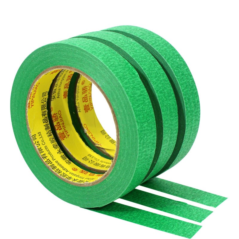 绿色美纹纸胶带高粘外墙专用真石漆分格线胶带分色纸胶带耐高温