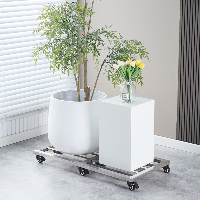 不锈钢托架花盆底座带轮可移动托盘米面防潮架厨房杂物置物架定制