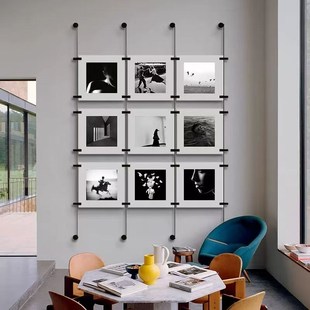 现代简约亚克力金属杆挂画客厅卡通照片墙走廊宣传装置无框艺术画