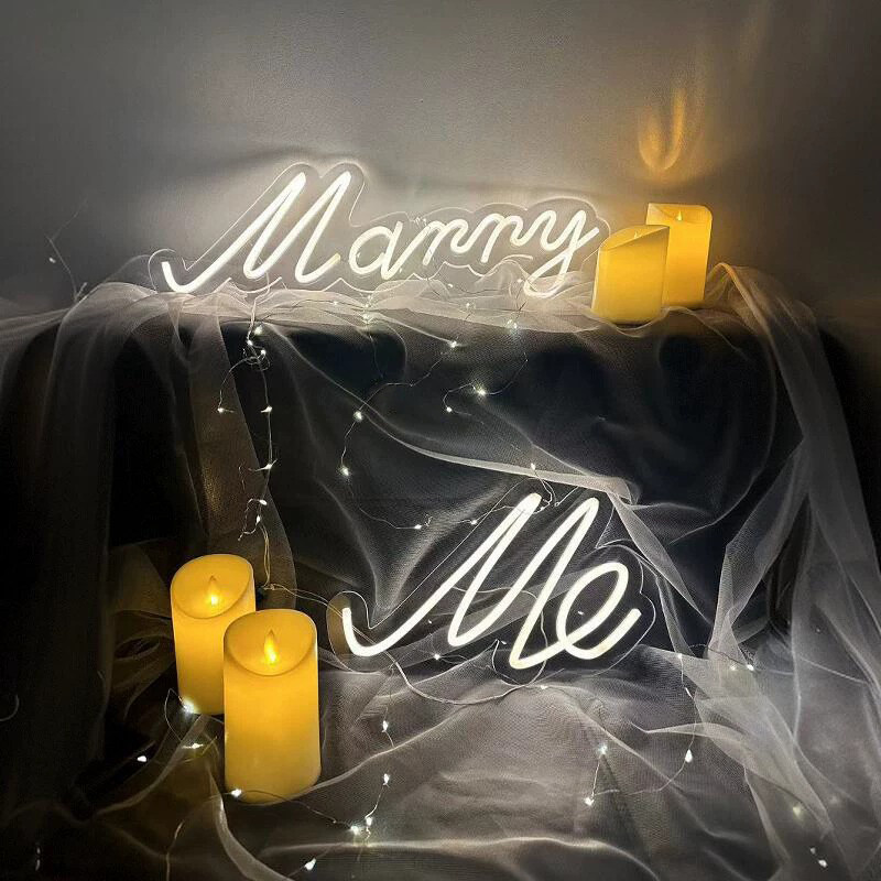 Led求婚室内布置霓虹marrymeB灯牌装饰氛围求婚灯求婚道具套装浪