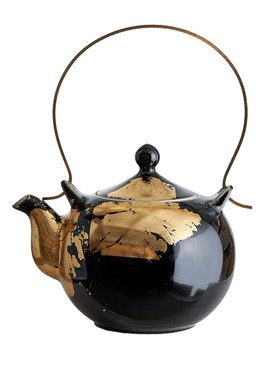 现代中式金色茶盘茶具套装客厅茶室茶几上软装陈列摆件高级感饰品