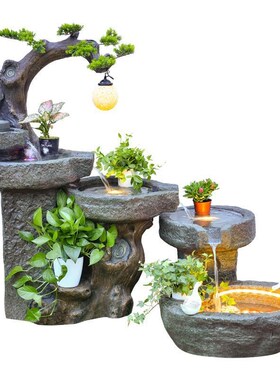 大型欧式流水喷泉客厅雕塑户外假山鱼池庭院水景花园装饰落地摆件