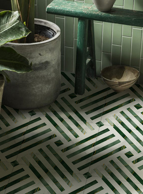 《Bloom》卫生间防水法式自粘地板贴纸PVC厨房法式清新瓷砖贴自粘