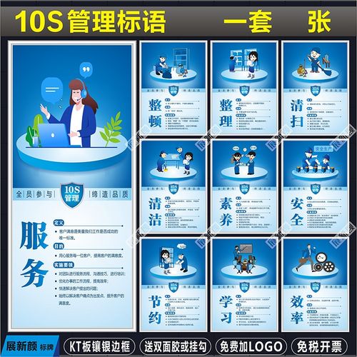 公司6S宣传海报 工厂车间标识牌仓库挂图展板8s管理标语10S文化墙
