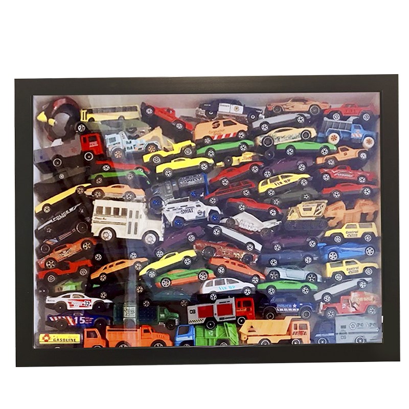 儿童放玩具车模型小汽车收纳相框展示盒架中空diy礼物维坦赫摆件