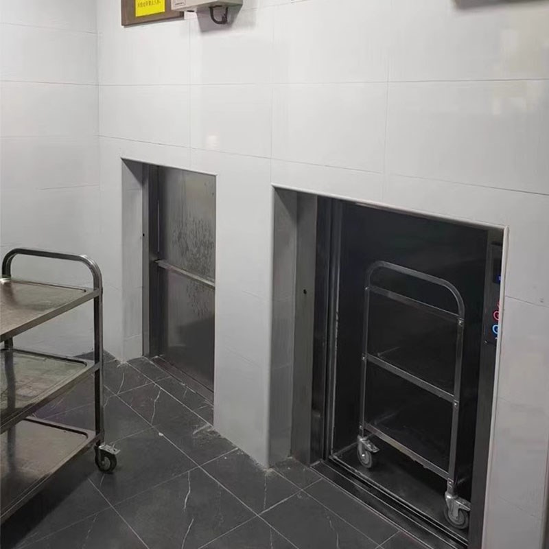 落地式传菜电梯饭店酒店推车式传菜机学校幼儿园厨房地平式杂物梯