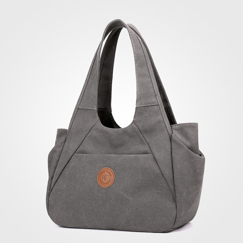 帆布包女2025新款多隔层女士单肩包百搭L文艺手提包通勤小众腋下