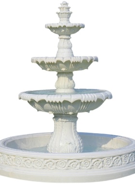 大型欧式流水喷泉庭院鱼池水景观户外花园落地装饰品室内摆件婚庆