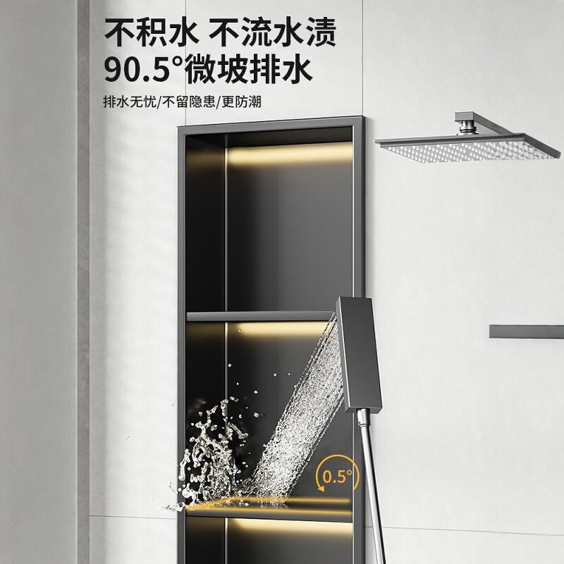 定制不锈钢壁龛柜卫生间成品嵌入式浴室金属置物架电视背景墙收纳