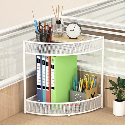 书架桌面置物架落地一体靠墙桌上书桌收纳储物柜家用转角书柜学生