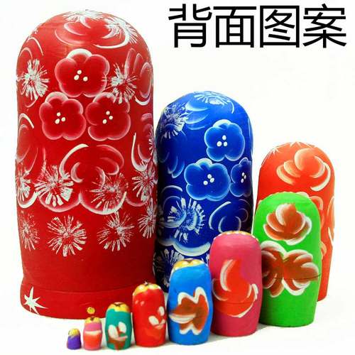 俄罗斯10层套娃中国风木特色生日旅游纪念品创意礼物卡通可爱
