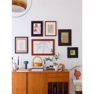 旷野远山中古风床头挂画风景植物小众高级感大尺寸艺术卧室装饰画