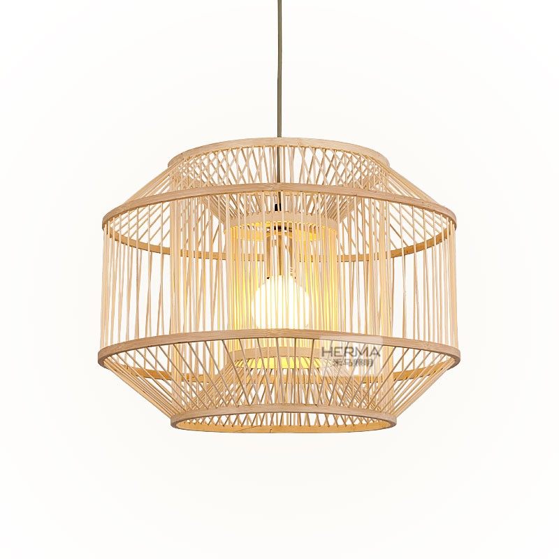 简约新中式竹编吊灯民宿客厅大堂竹艺灯个性餐厅包间茶室禅意灯具