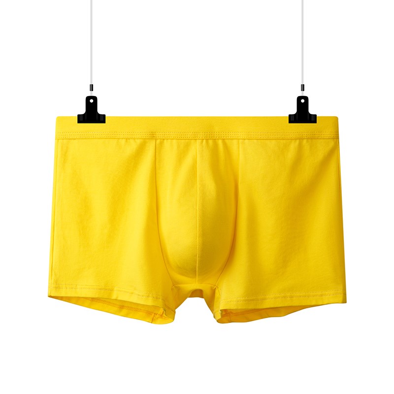 男士纯棉内裤黄色四角紫色绿色粉色棉质红色男人平角短裤四角裤