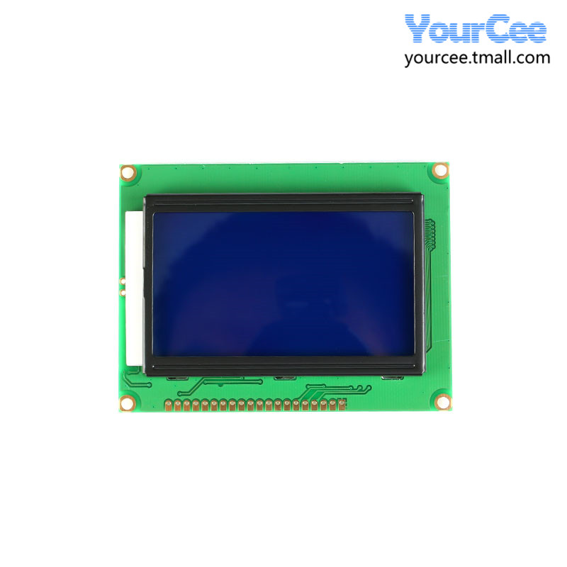 LCD12864显示屏蓝屏带中文字库带背光 J12864 ST7920 3.3V 蓝屏