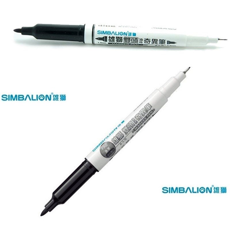 盒装包邮 雄狮双头油性奇异笔685小双头记号笔 双头勾线笔 CD笔