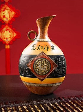 新年福字摆件花瓶多宝阁客厅装饰进门玄关博古架入宅乔迁新居礼物