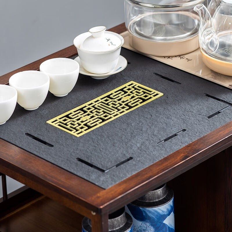 淘慕新中式移动茶桌家用小茶台客厅非实木茶车阳台泡茶几烧水壶一