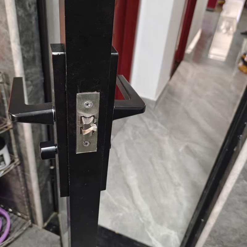 黑色无钥匙极窄阳台执手浴室卫生间厕所边门框门锁洗手间厨房单舌