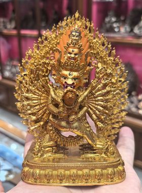 大威德金刚/大威德/yamantaka/独雄/12cm金铜佛像梵天藏传摆件