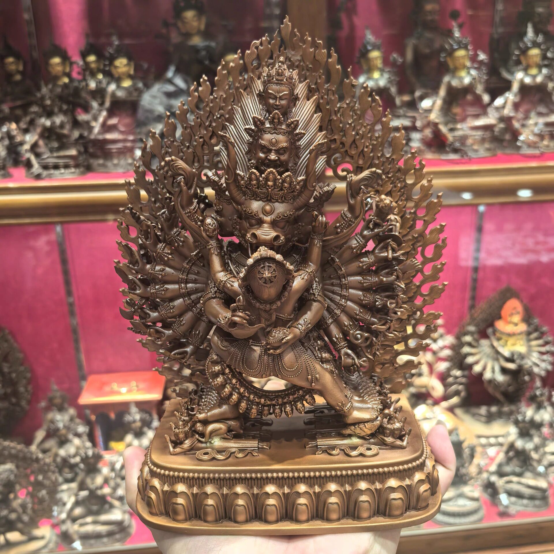 大威德金刚/大威德/独雄/独勇大威德/23cm紫铜佛像梵天造像摆件